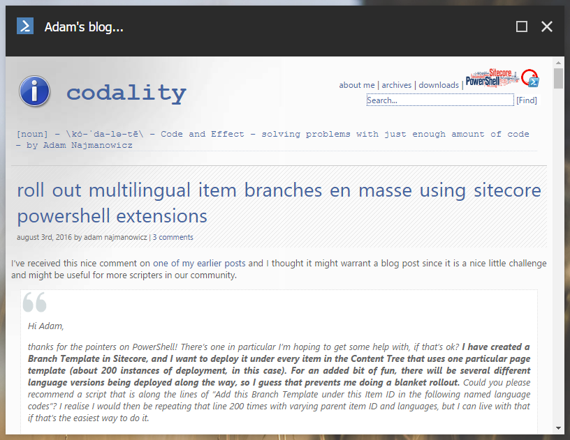 Showing external content with your Sitecore PowerShell scripts ...